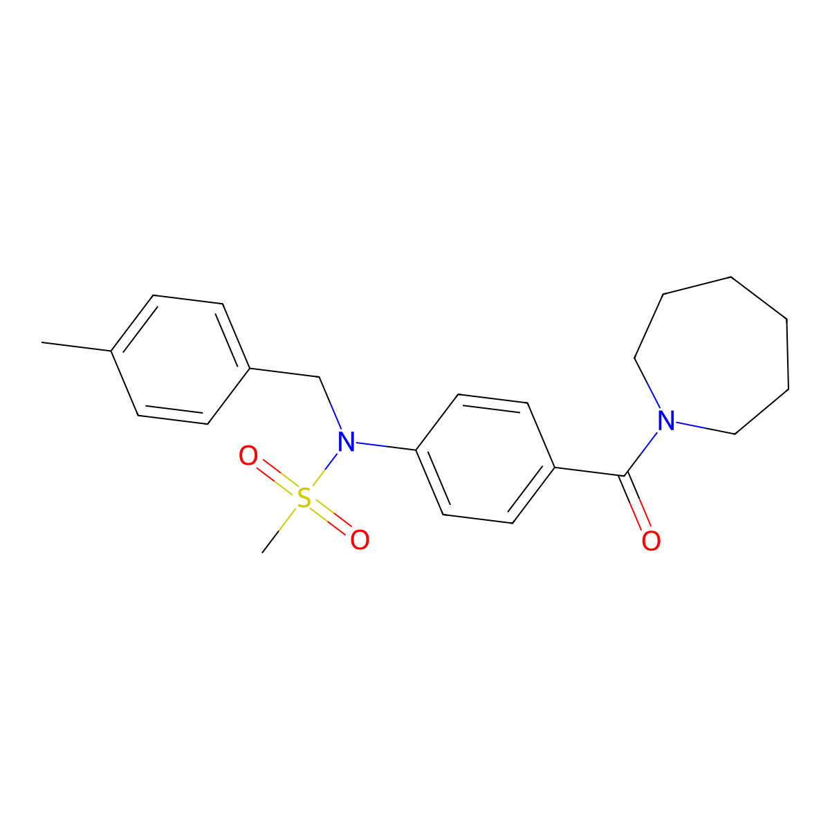 N-[4-(azepane-1-carbonyl)phenyl]-N-[(4-methylphenyl)methyl]methanesulfonamide molecular structure, CAS 532952-05-9