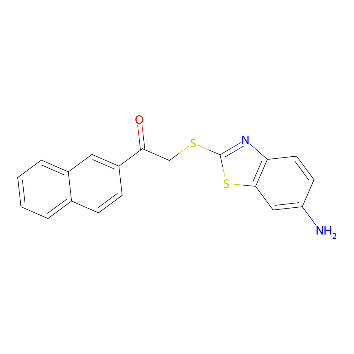 2-[(6-Amino-1,3-benzothiazol-2-yl)sulfanyl]-1-(naphthalen-2-yl)ethanone molecular structure, CAS 532953-27-8