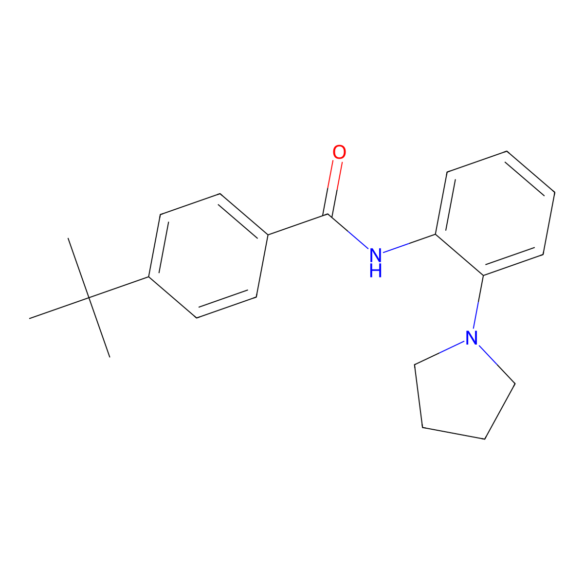 4-tert-butyl-N-(2-pyrrolidin-1-ylphenyl)benzamide molecular structure, CAS 532953-47-2