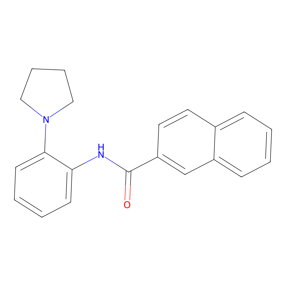 N-(2-pyrrolidin-1-ylphenyl)naphthalene-2-carboxamide molecular structure, CAS 532953-69-8