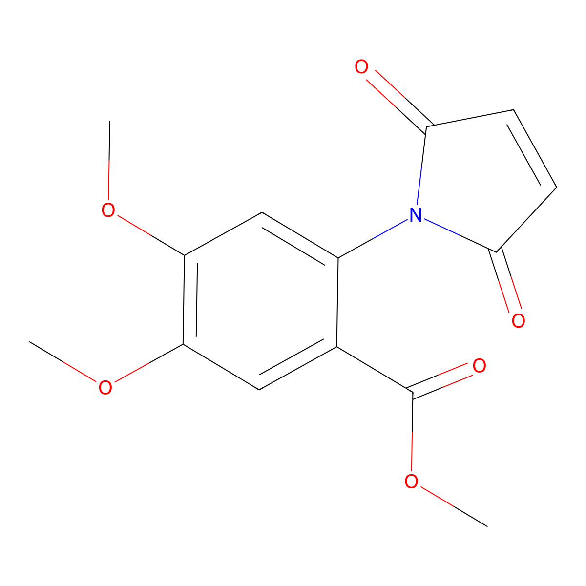 methyl 2-(2,5-dioxo-2,5-dihydro-1H-pyrrol-1-yl)-4,5-dimethoxybenzoate molecular structure, CAS 532954-24-8