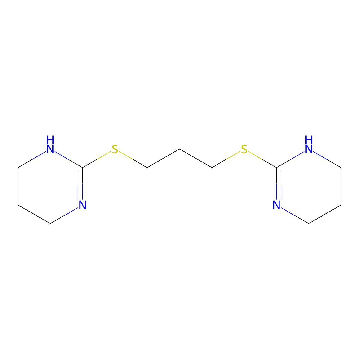 2-[3-(1,4,5,6-Tetrahydropyrimidin-2-ylsulfanyl)propylsulfanyl]-1,4,5,6-tetrahydropyrimidine molecular structure, CAS 532954-36-2