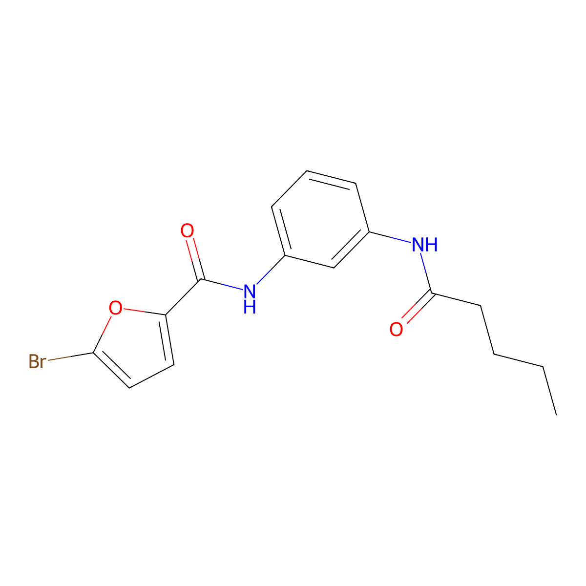 5-bromo-N-[3-(pentanoylamino)phenyl]furan-2-carboxamide molecular structure, CAS 532955-00-3