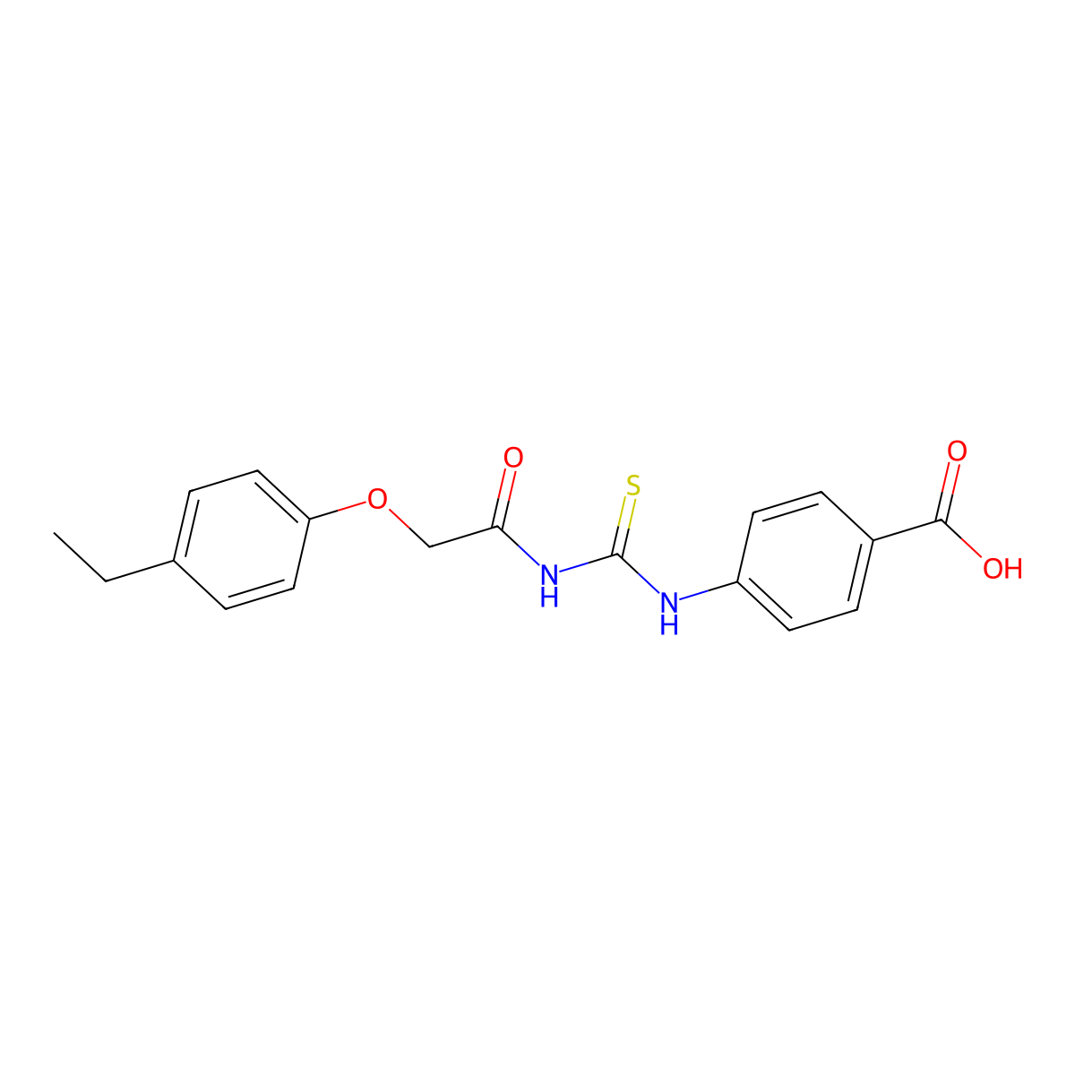 4-[[2-(4-Ethylphenoxy)acetyl]carbamothioylamino]benzoic acid molecular structure, CAS 532955-19-4