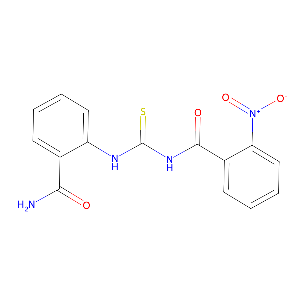 2-[(2-Nitrobenzoyl)carbamothioylamino]benzamide molecular structure, CAS 532955-56-9