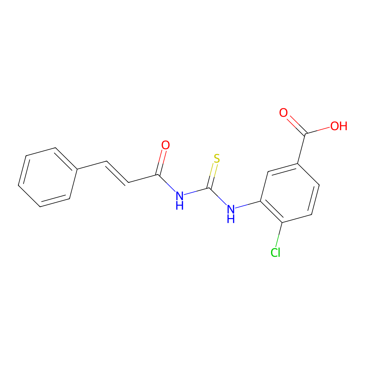 4-Chloro-3-[[[(1-oxo-3-phenyl-2-propenyl)amino]thioxomethyl]amino]-benzoic acid molecular structure, CAS 532955-88-7
