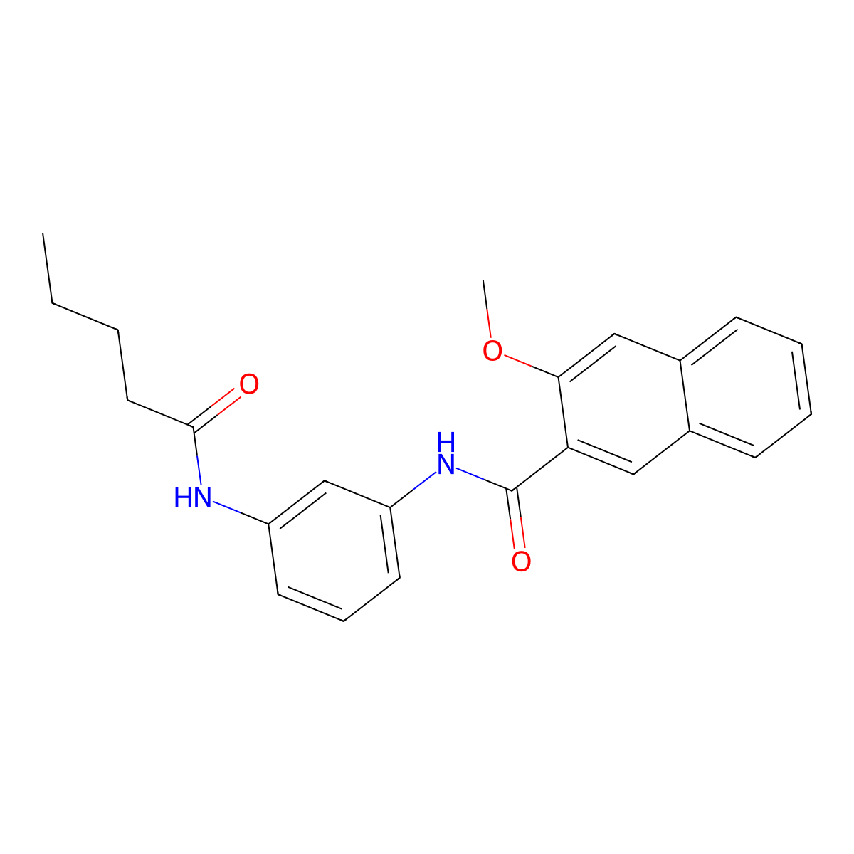 3-methoxy-N-[3-(pentanoylamino)phenyl]naphthalene-2-carboxamide molecular structure, CAS 532956-33-5