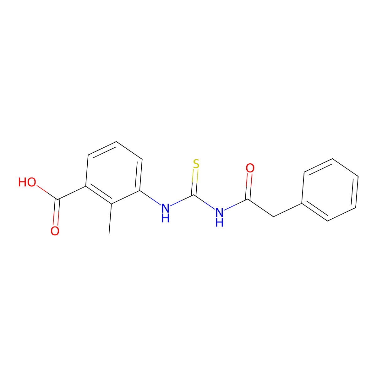 2-Methyl-3-{[(phenylacetyl)carbamothioyl]amino}benzoic acid molecular structure, CAS 532956-57-3
