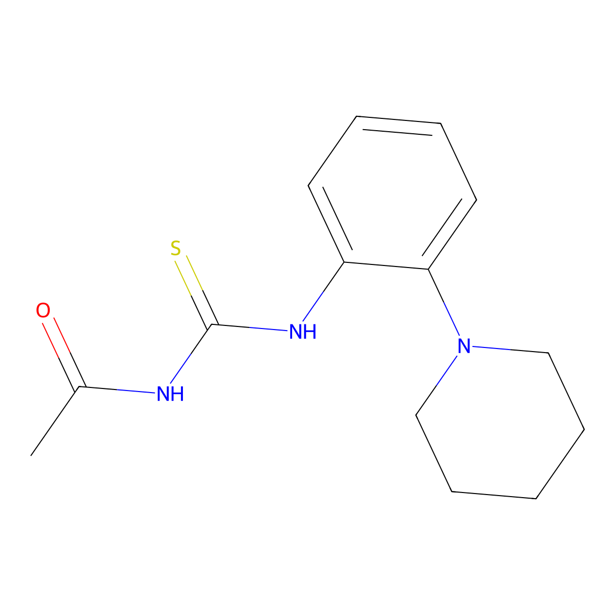 N-[(2-piperidin-1-ylphenyl)carbamothioyl]acetamide molecular structure, CAS 532956-67-5