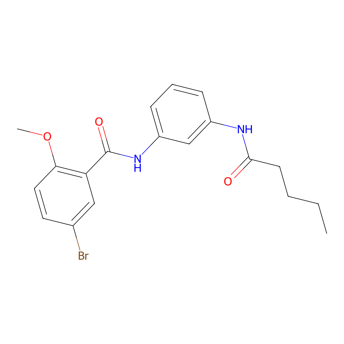 5-bromo-2-methoxy-N-[3-(pentanoylamino)phenyl]benzamide molecular structure, CAS 532956-74-4