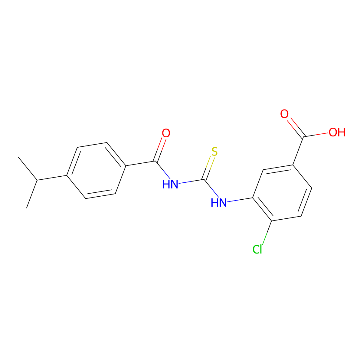 4-Chloro-3-[({[4-(propan-2-yl)phenyl]carbonyl}carbamothioyl)amino]benzoic acid molecular structure, CAS 532956-94-8