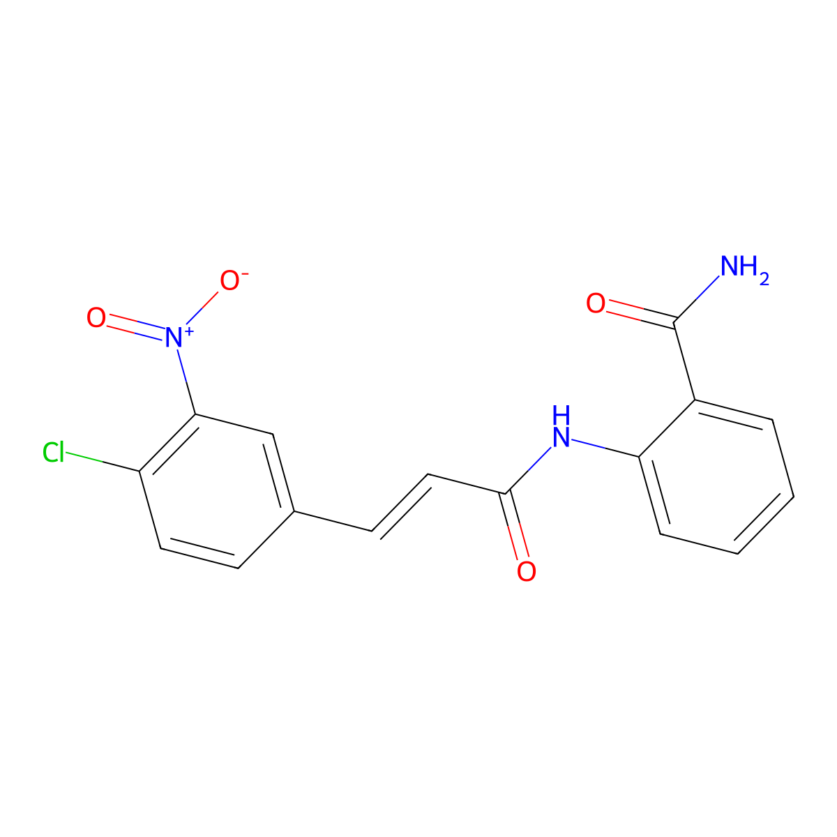 2-(3-(4-Chloro-3-nitrophenyl)prop-2-enoylamino)benzamide molecular structure, CAS 532957-26-9