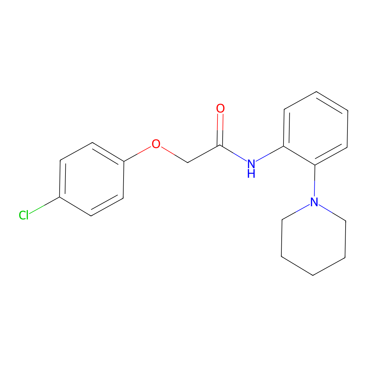 2-(4-chlorophenoxy)-N-(2-piperidin-1-ylphenyl)acetamide molecular structure, CAS 532957-33-8