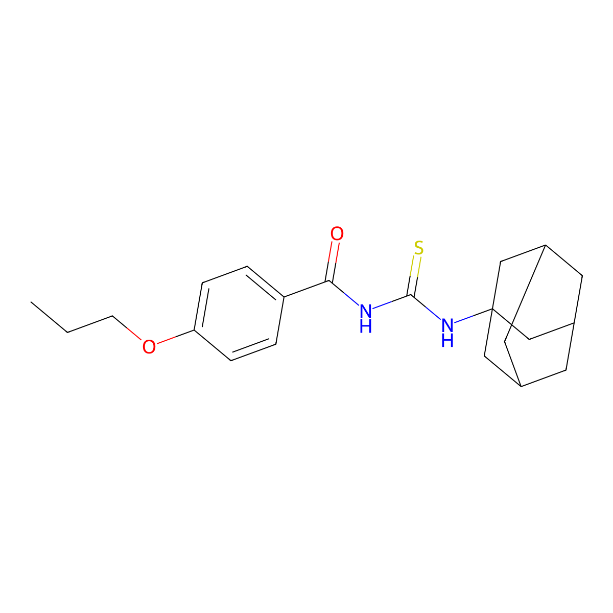 N-(1-adamantylcarbamothioyl)-4-propoxybenzamide molecular structure, CAS 532957-40-7