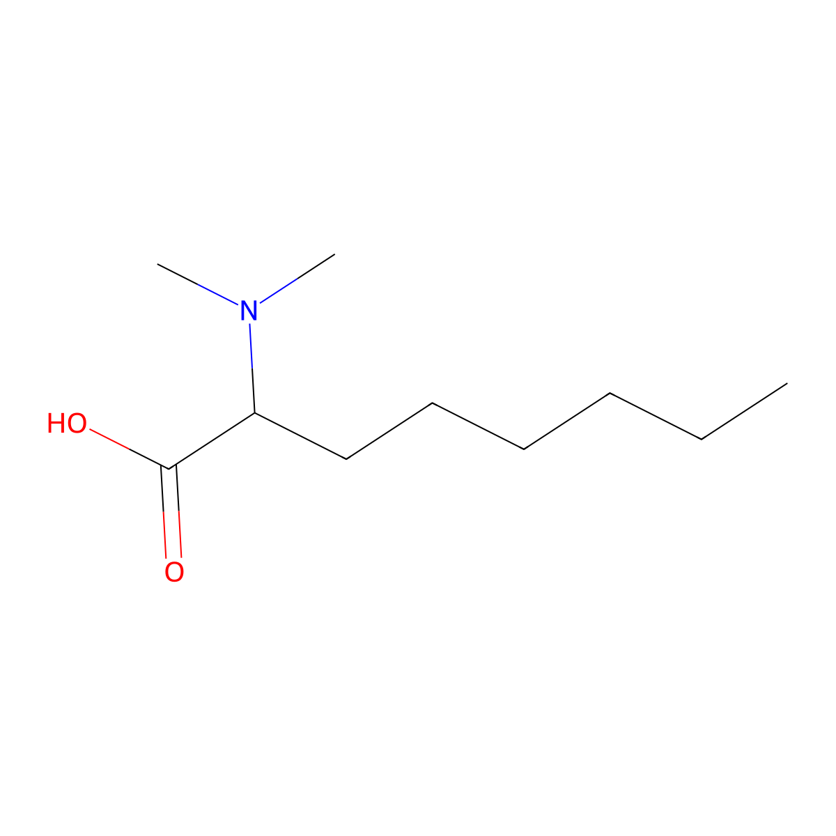 Octanoic acid, 2-(dimethylamino)- molecular structure, CAS 53296-46-1