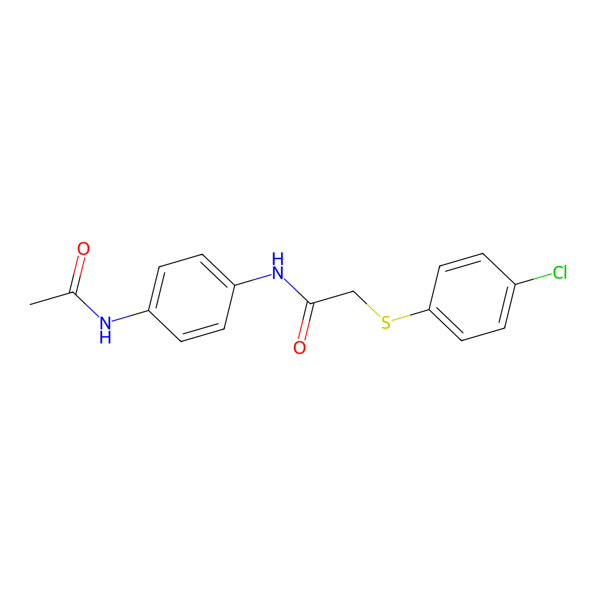 N-(4-acetamidophenyl)-2-(4-chlorophenyl)sulfanylacetamide molecular structure, CAS 532961-13-0