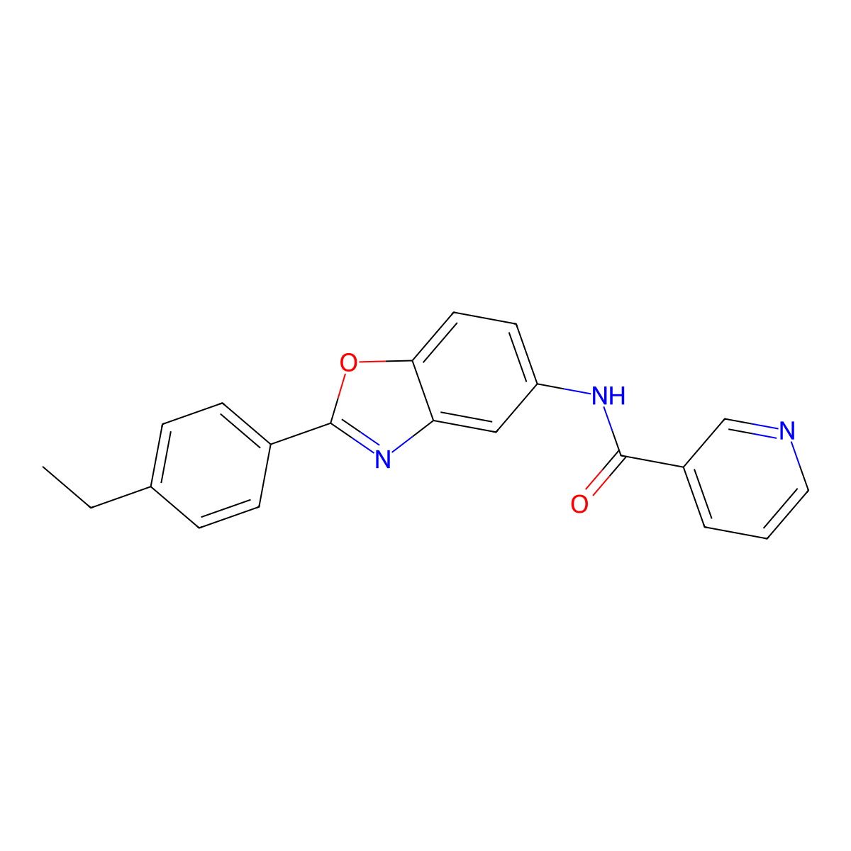 N-[2-(4-ethylphenyl)-1,3-benzoxazol-5-yl]pyridine-3-carboxamide molecular structure, CAS 532961-14-1