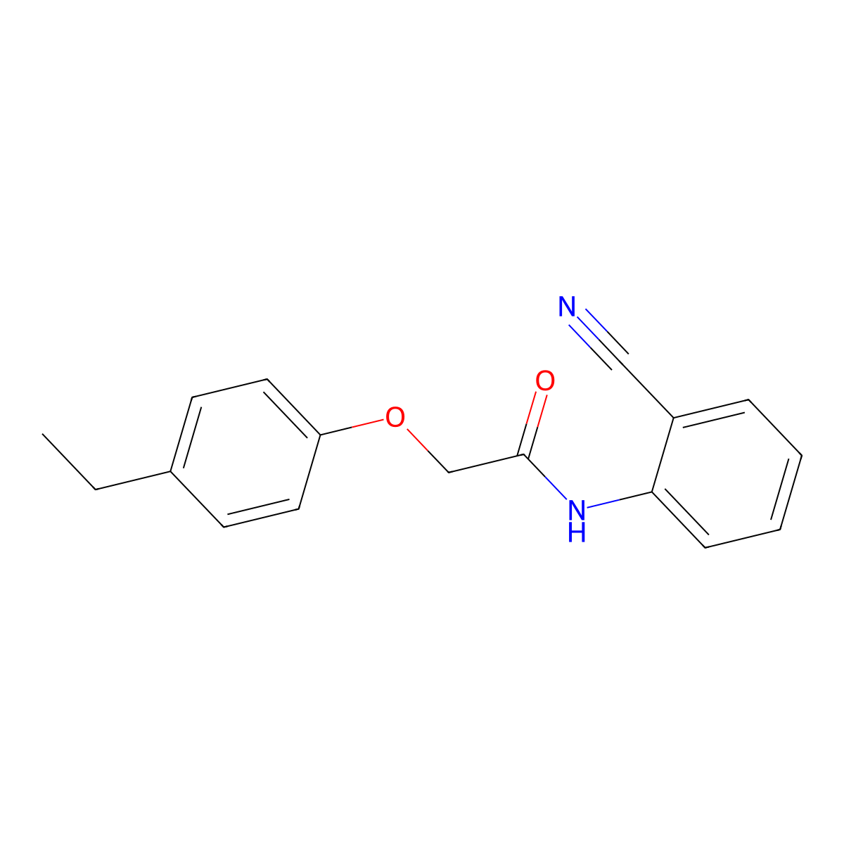 N-(2-cyanophenyl)-2-(4-ethylphenoxy)acetamide molecular structure, CAS 532961-47-0