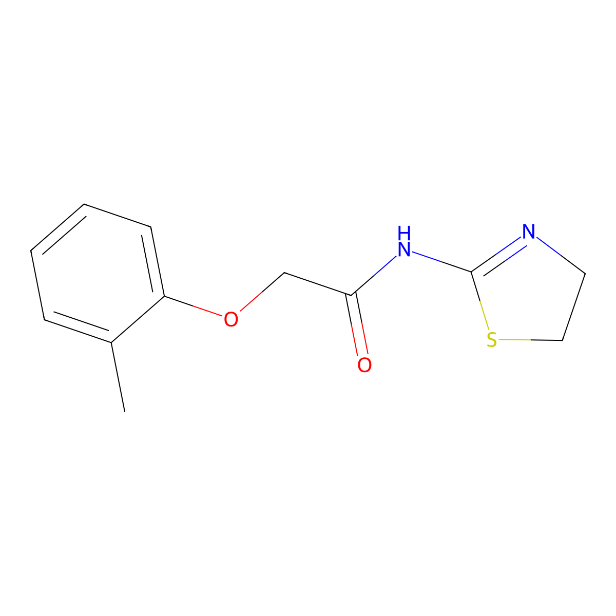 N-(4,5-dihydro-1,3-thiazol-2-yl)-2-(2-methylphenoxy)acetamide molecular structure, CAS 532963-15-8