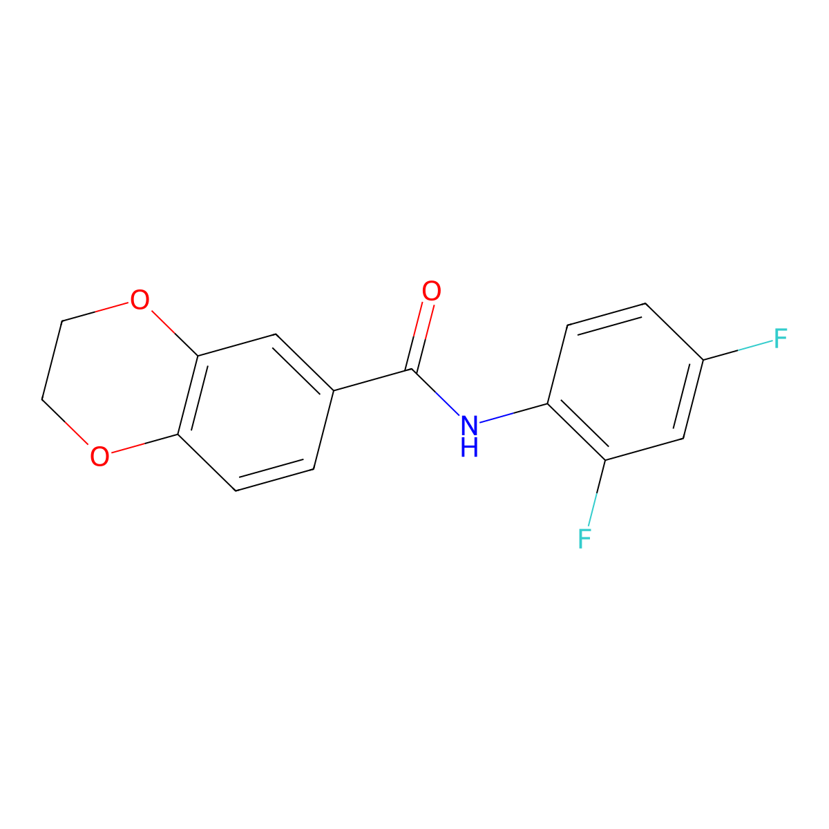 N-(2,4-difluorophenyl)-2,3-dihydro-1,4-benzodioxine-6-carboxamide molecular structure, CAS 532963-67-0