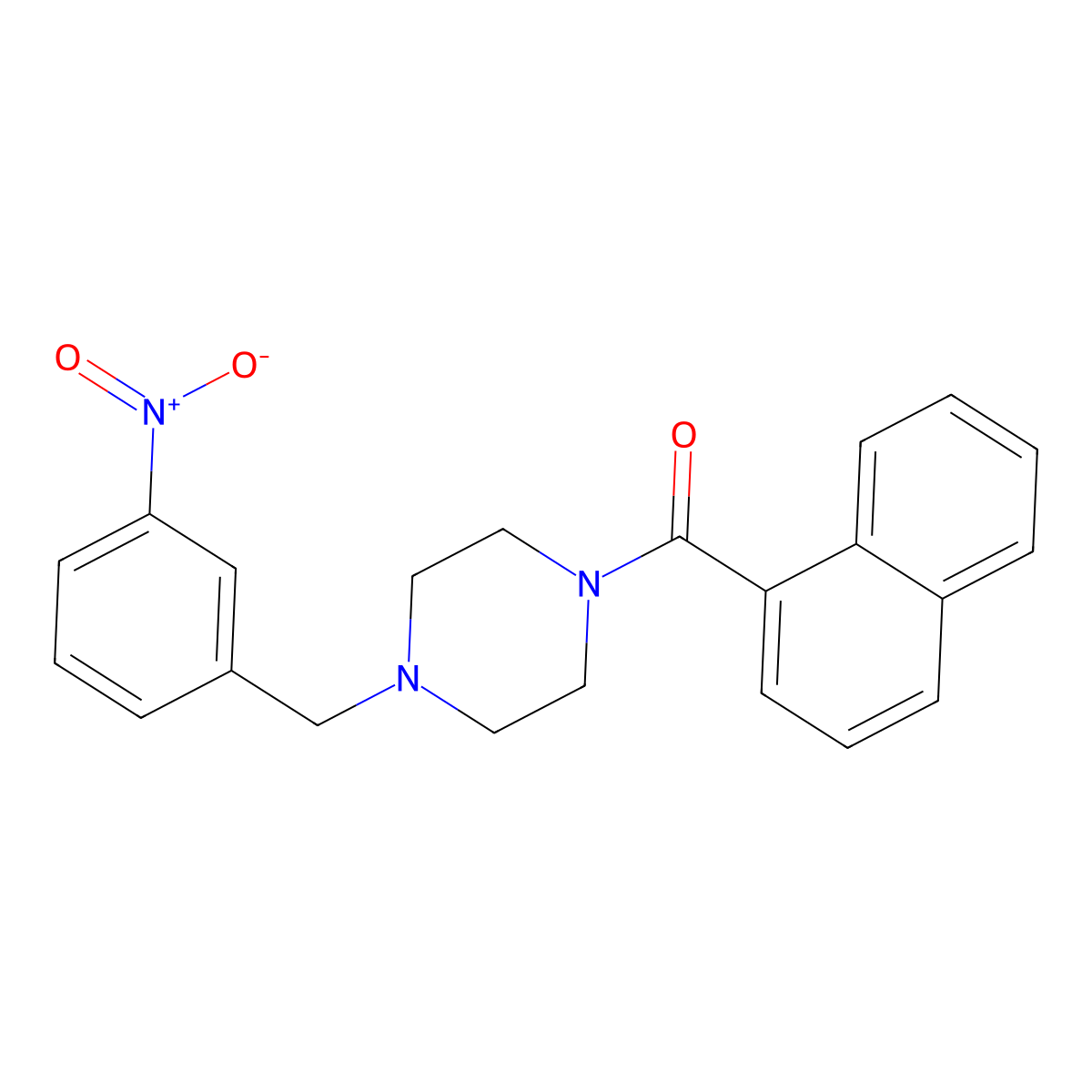 Naphthalen-1-yl-[4-[(3-nitrophenyl)methyl]piperazin-1-yl]methanone molecular structure, CAS 532963-86-3