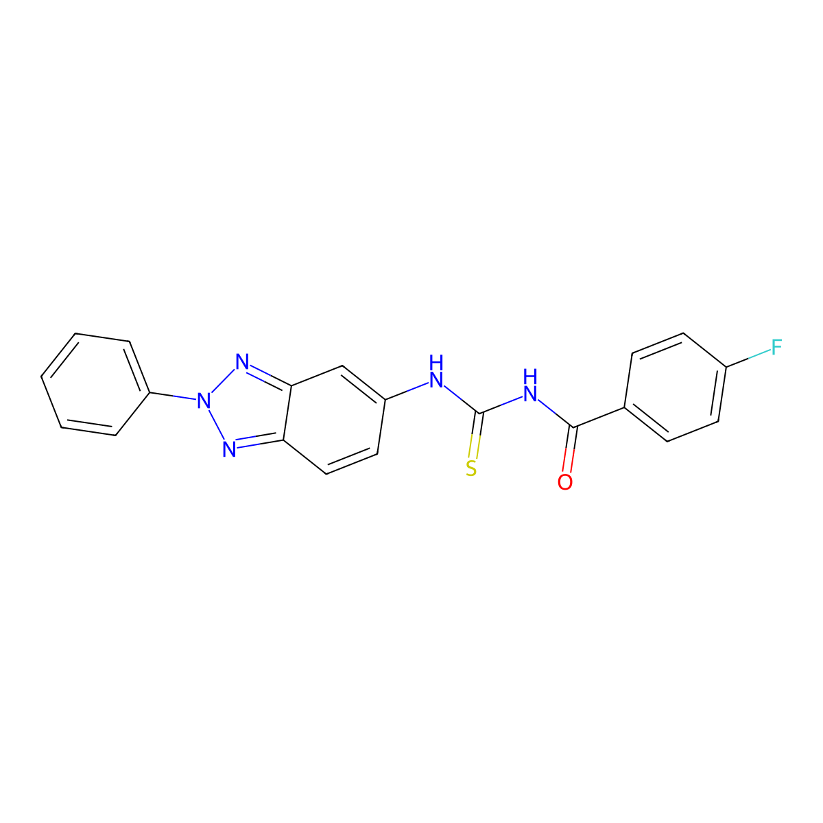 4-fluoro-N-[(2-phenylbenzotriazol-5-yl)carbamothioyl]benzamide molecular structure, CAS 532964-75-3