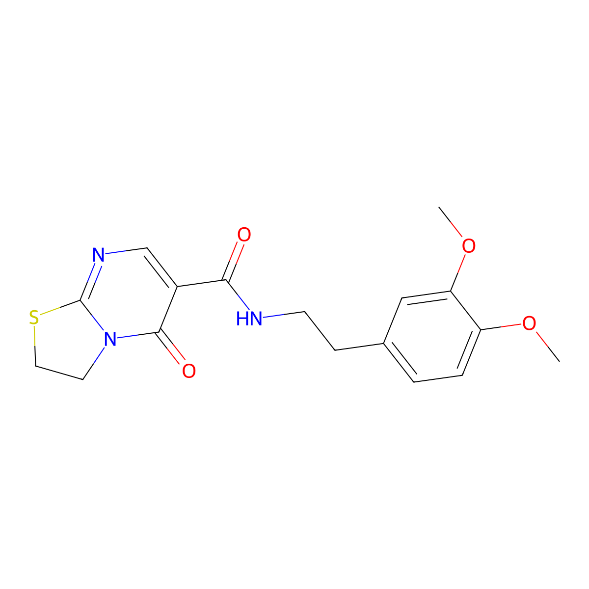 N-(3,4-dimethoxyphenethyl)-5-oxo-3,5-dihydro-2H-thiazolo[3,2-a]pyrimidine-6-carboxamide molecular structure, CAS 532965-39-2