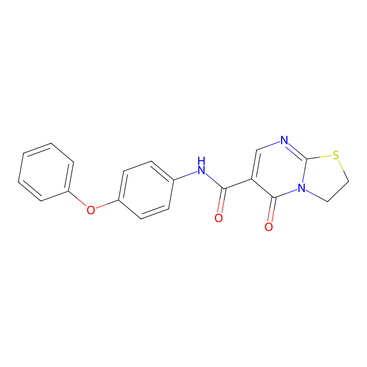 5-oxo-N-(4-phenoxyphenyl)-2,3-dihydro-[1,3]thiazolo[3,2-a]pyrimidine-6-carboxamide molecular structure, CAS 532965-52-9