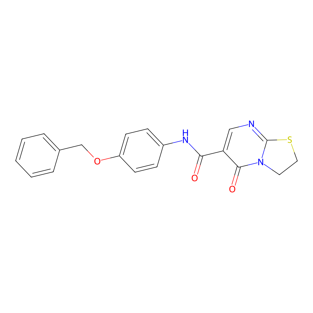 N-(4-(benzyloxy)phenyl)-5-oxo-3,5-dihydro-2H-thiazolo[3,2-a]pyrimidine-6-carboxamide molecular structure, CAS 532965-56-3