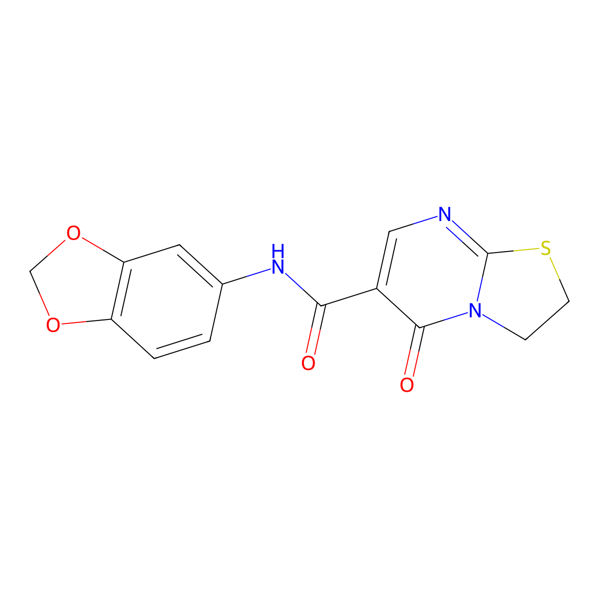 N-(1,3-benzodioxol-5-yl)-5-oxo-2,3-dihydrothiazolo[3,2-a]pyrimidine-6-carboxamide molecular structure, CAS 532965-60-9