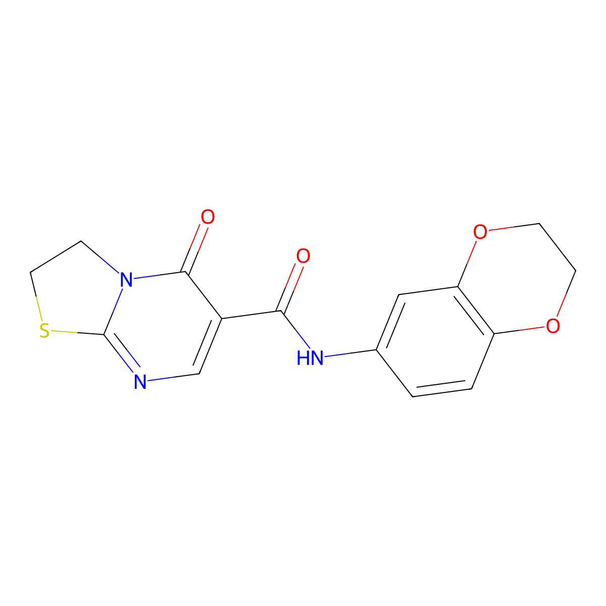 N-(2,3-dihydrobenzo[b][1,4]dioxin-6-yl)-5-oxo-3,5-dihydro-2H-thiazolo[3,2-a]pyrimidine-6-carboxamide molecular structure, CAS 532965-63-2