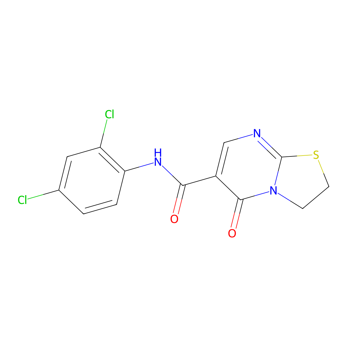 N-(2,4-dichlorophenyl)-5-oxo-3,5-dihydro-2H-thiazolo[3,2-a]pyrimidine-6-carboxamide molecular structure, CAS 532965-66-5