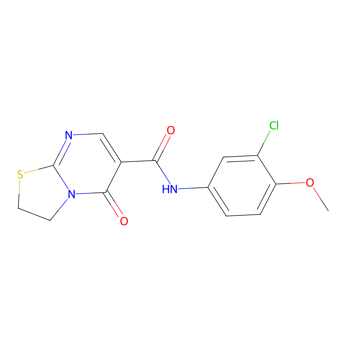 N-(3-chloro-4-methoxyphenyl)-5-oxo-3,5-dihydro-2H-thiazolo[3,2-a]pyrimidine-6-carboxamide molecular structure, CAS 532965-77-8
