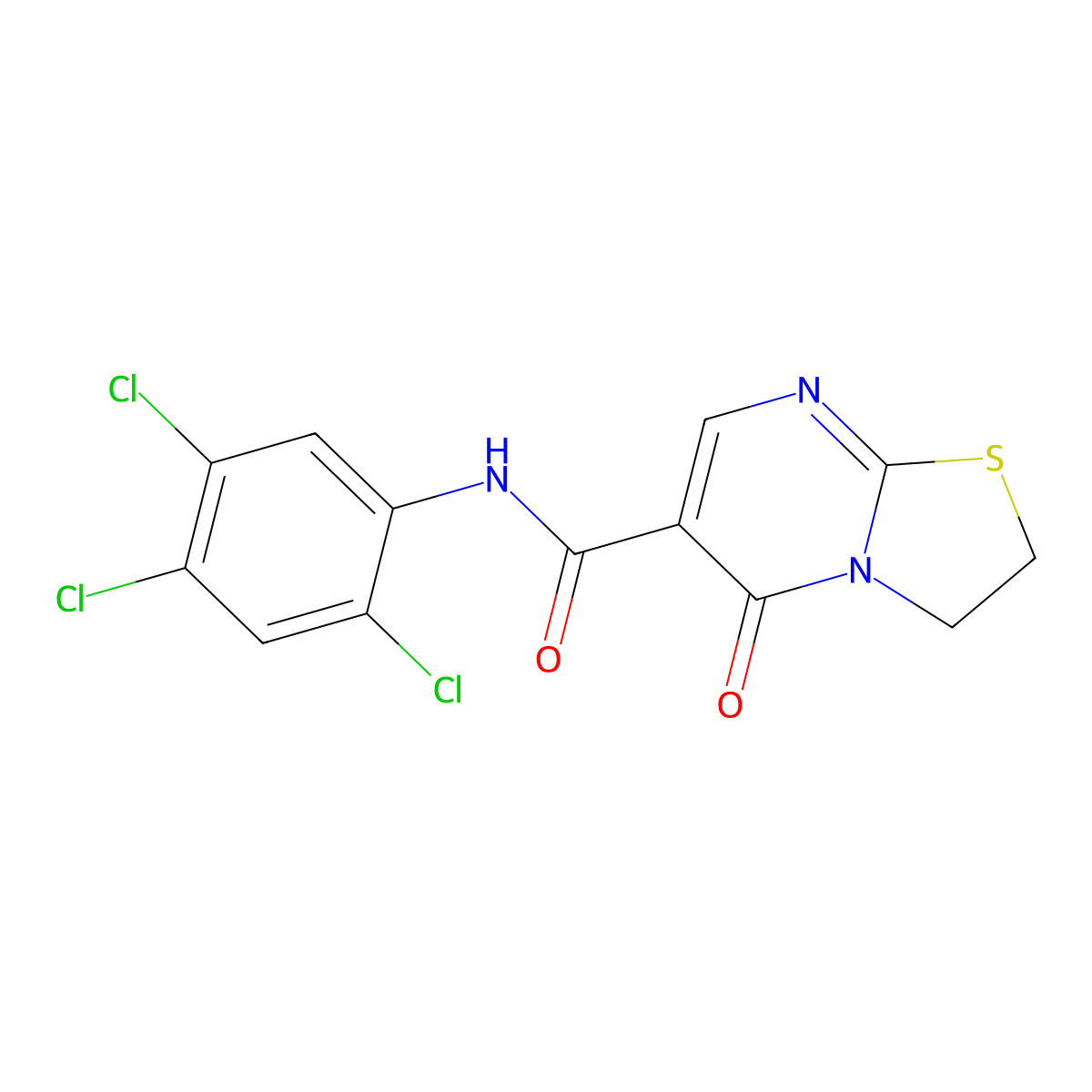 5-oxo-N-(2,4,5-trichlorophenyl)-3,5-dihydro-2H-thiazolo[3,2-a]pyrimidine-6-carboxamide molecular structure, CAS 532965-84-7