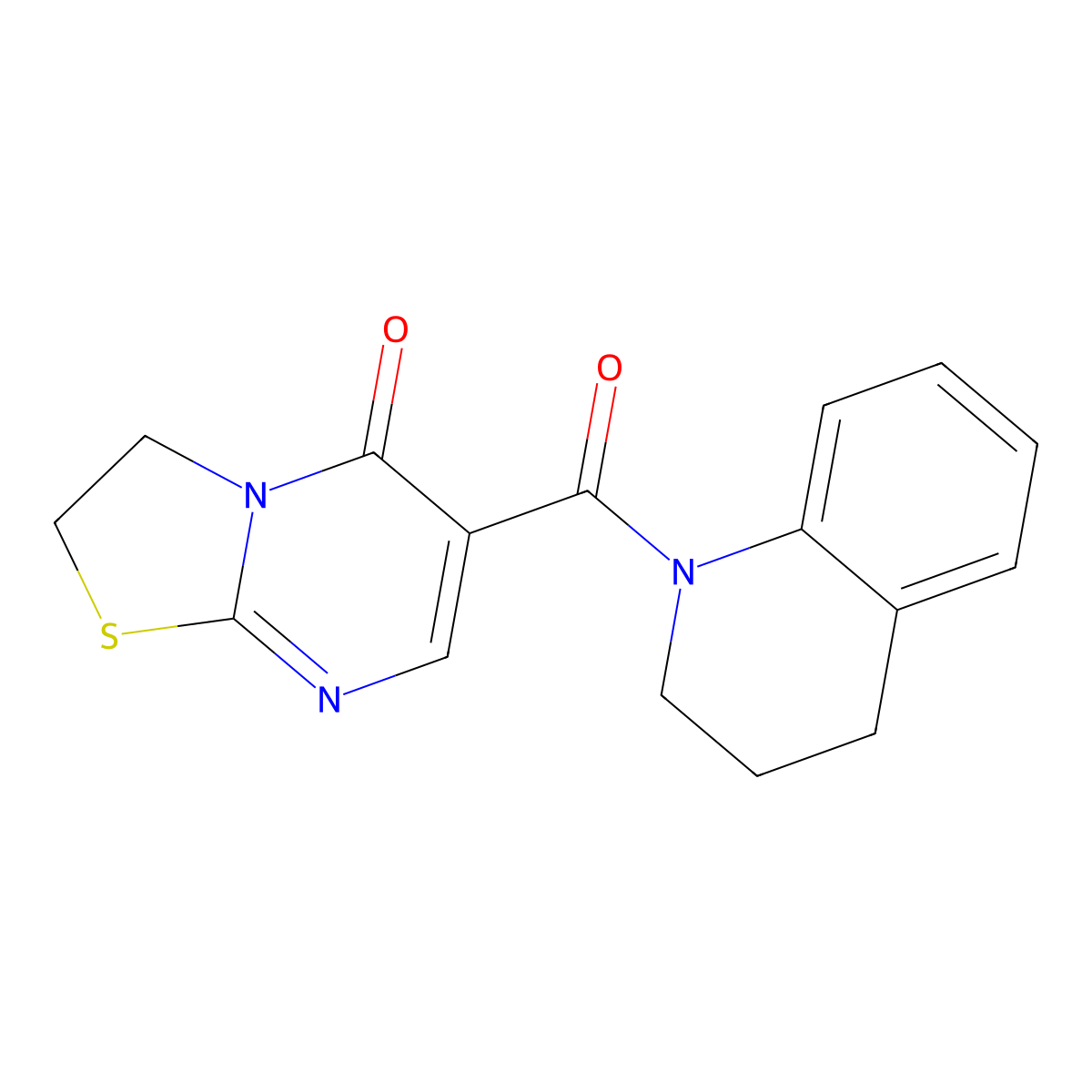6-(1,2,3,4-tetrahydroquinoline-1-carbonyl)-2H-thiazolo[3,2-a]pyrimidin-5(3H)-one molecular structure, CAS 532966-34-0