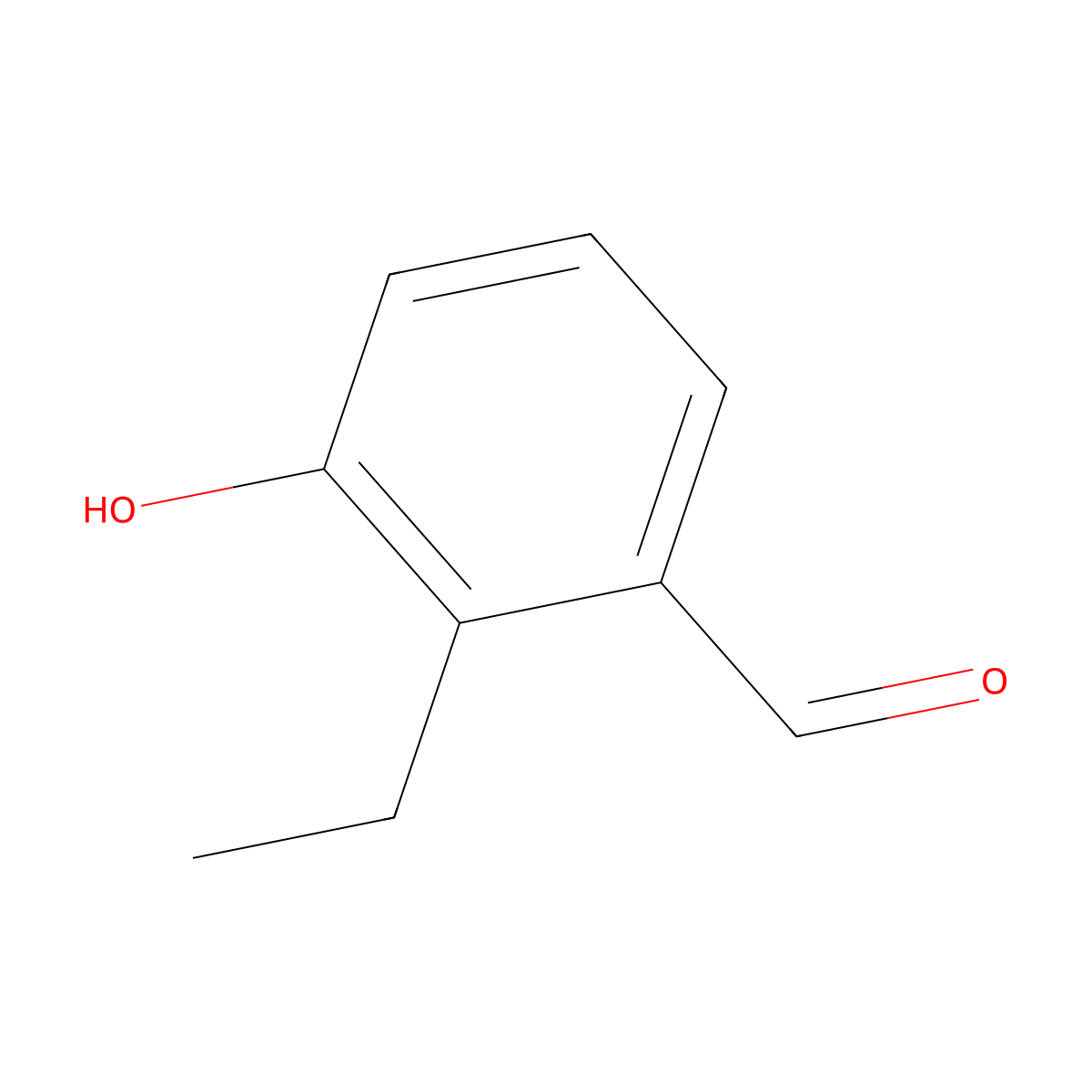 2-Ethyl-3-hydroxybenzaldehyde molecular structure, CAS 532966-36-2