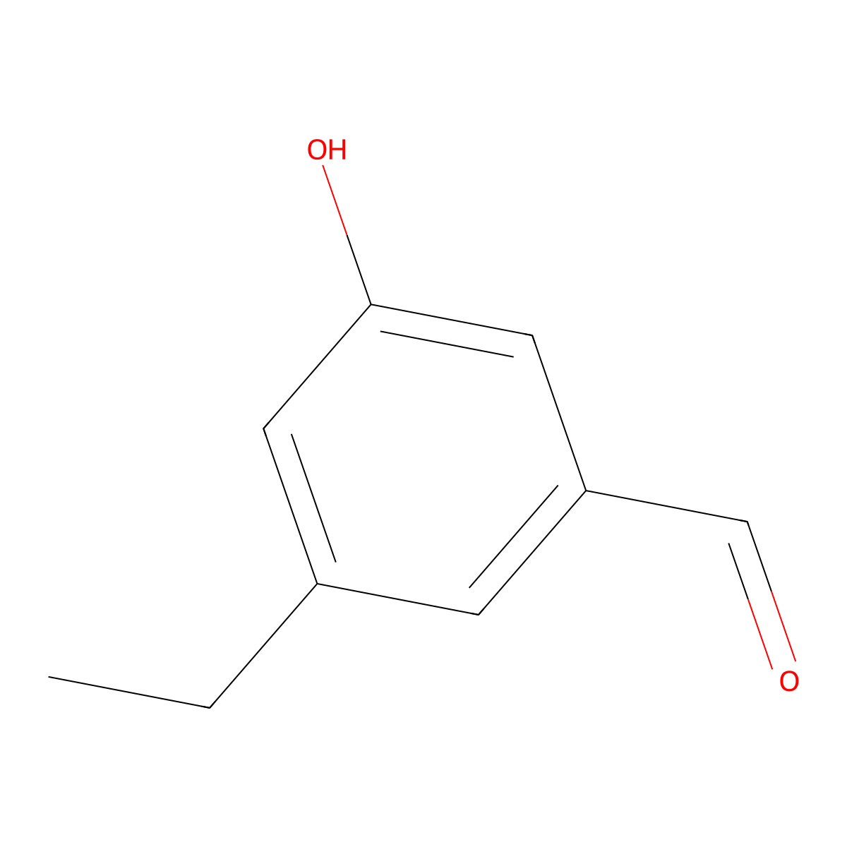 3-Ethyl-5-hydroxybenzaldehyde molecular structure, CAS 532966-64-6