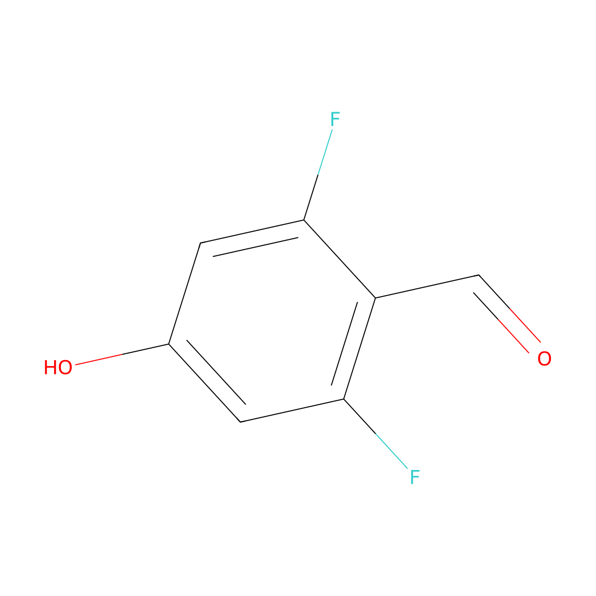 2,6-Difluoro-4-hydroxybenzaldehyde molecular structure, CAS 532967-21-8