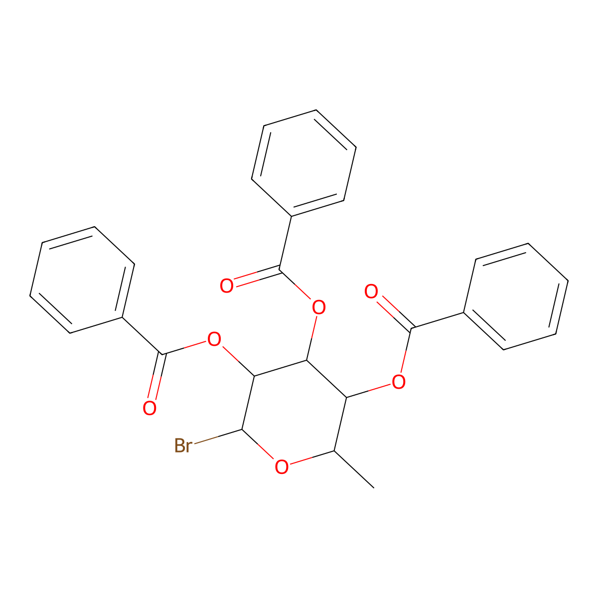 a-L-Rhamnopyranosyl bromide tribenzoate molecular structure, CAS 53297-33-9