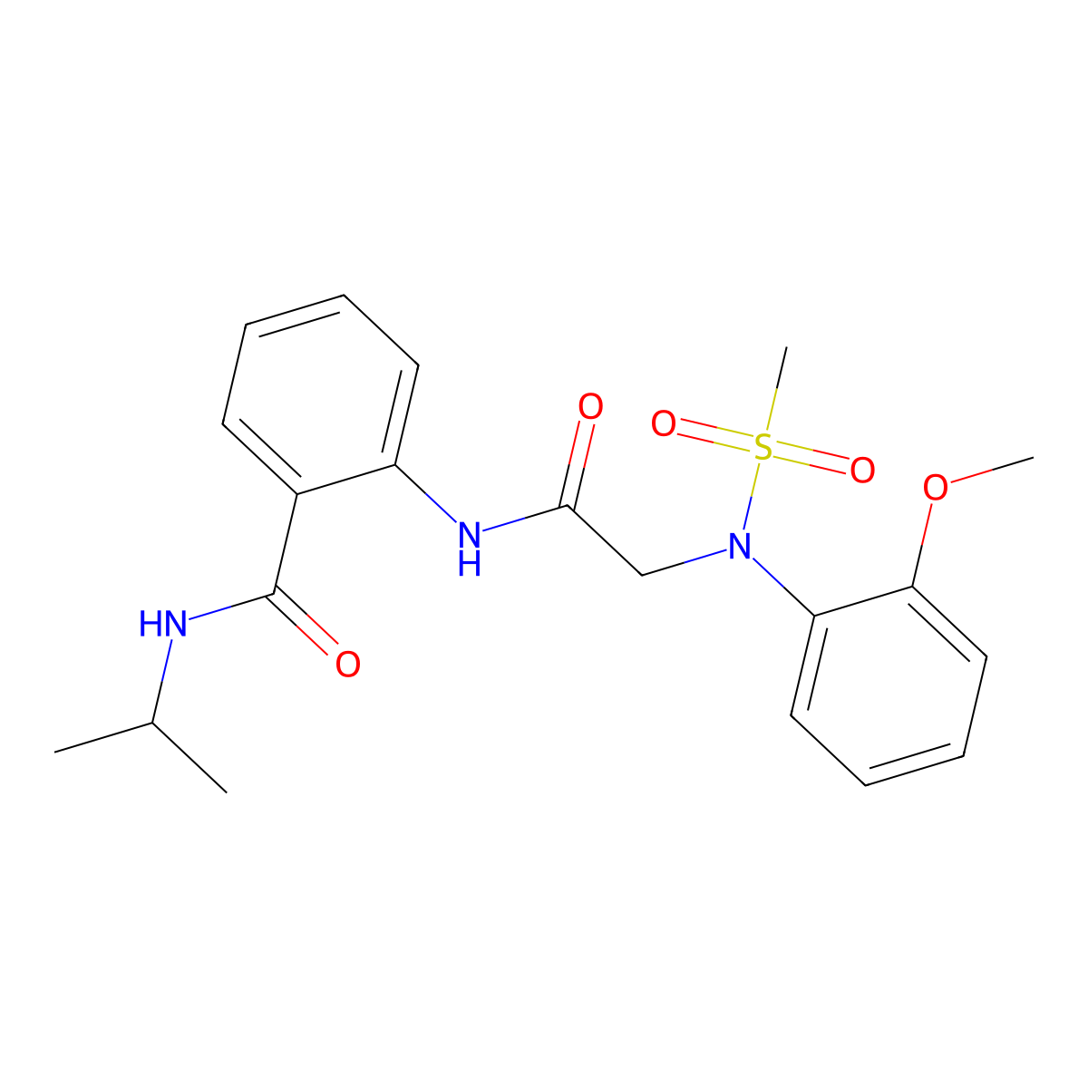 2-[[2-(2-methoxy-N-methylsulfonylanilino)acetyl]amino]-N-propan-2-ylbenzamide molecular structure, CAS 532978-64-6