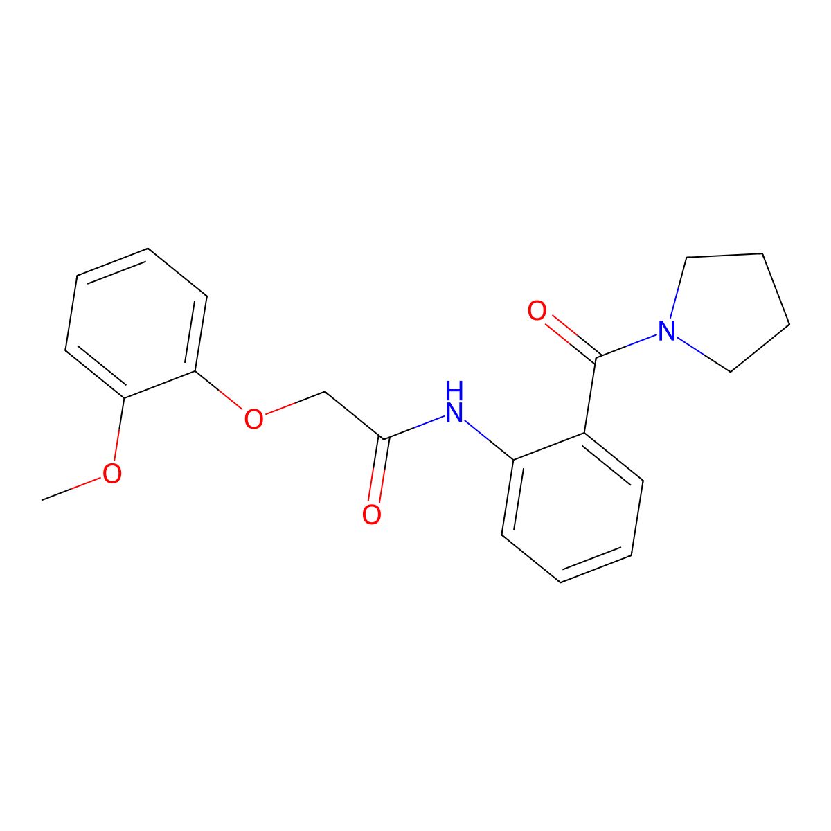 2-(2-methoxyphenoxy)-N-[2-(pyrrolidine-1-carbonyl)phenyl]acetamide molecular structure, CAS 532978-68-0
