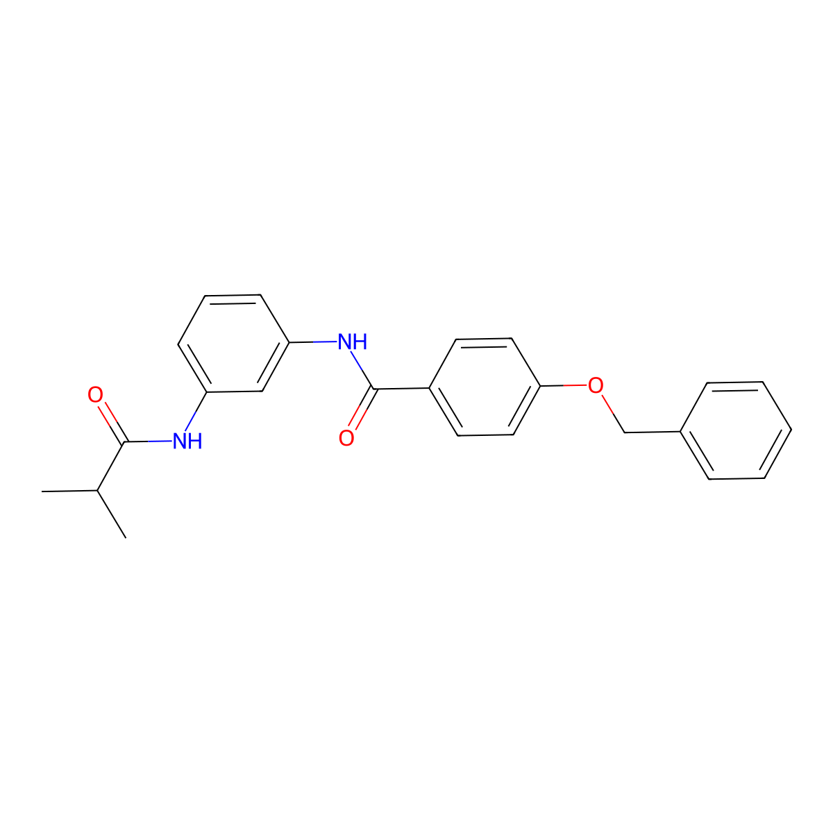 N-[3-(2-methylpropanoylamino)phenyl]-4-phenylmethoxybenzamide molecular structure, CAS 532978-84-0