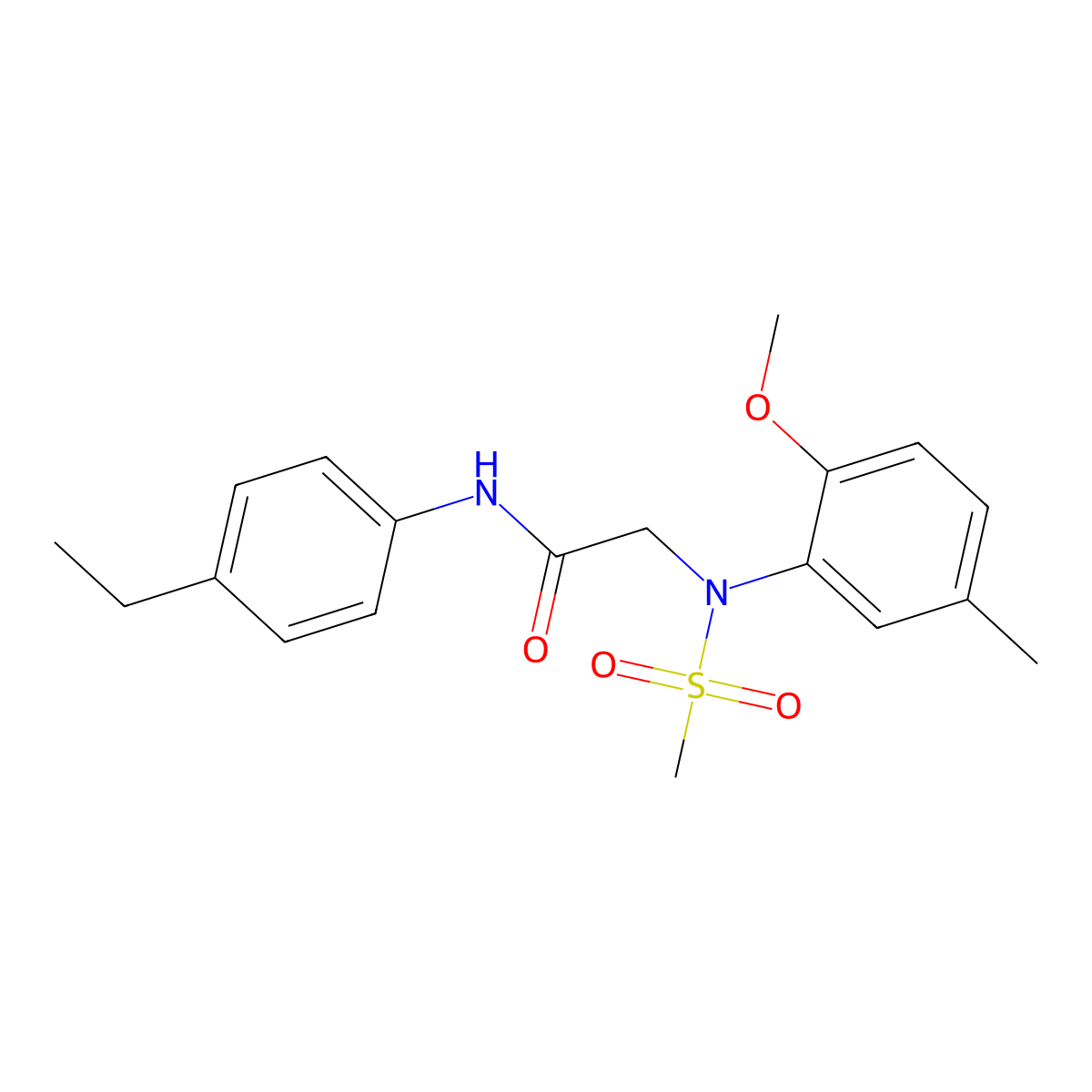 N-(4-ethylphenyl)-2-(2-methoxy-5-methyl-N-methylsulfonylanilino)acetamide molecular structure, CAS 532979-38-7