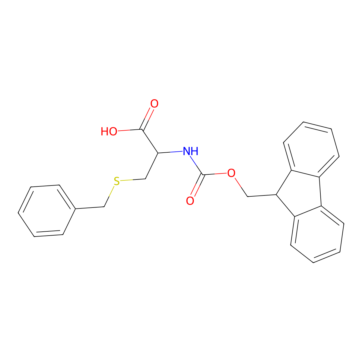 Fmoc-S-benzyl-L-cysteine molecular structure, CAS 53298-33-2