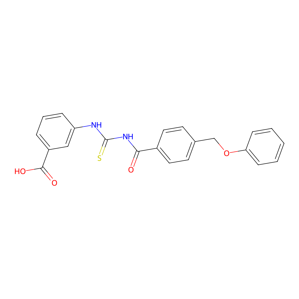 3-[({[4-(Phenoxymethyl)phenyl]carbonyl}carbamothioyl)amino]benzoic acid molecular structure, CAS 532980-10-2