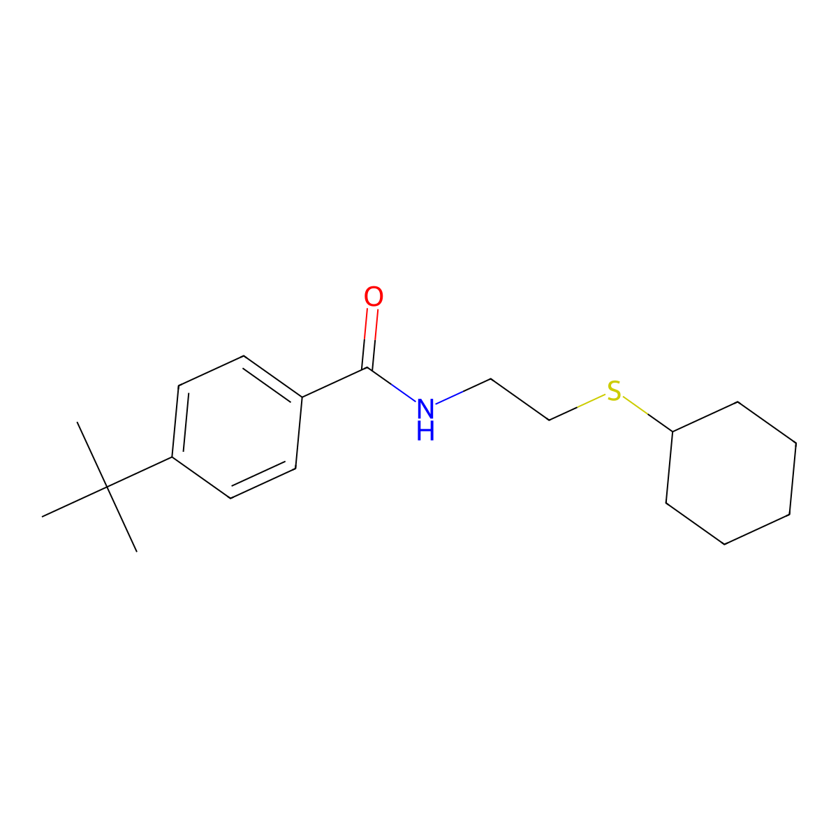 4-tert-butyl-N-(2-cyclohexylsulfanylethyl)benzamide molecular structure, CAS 532981-85-4
