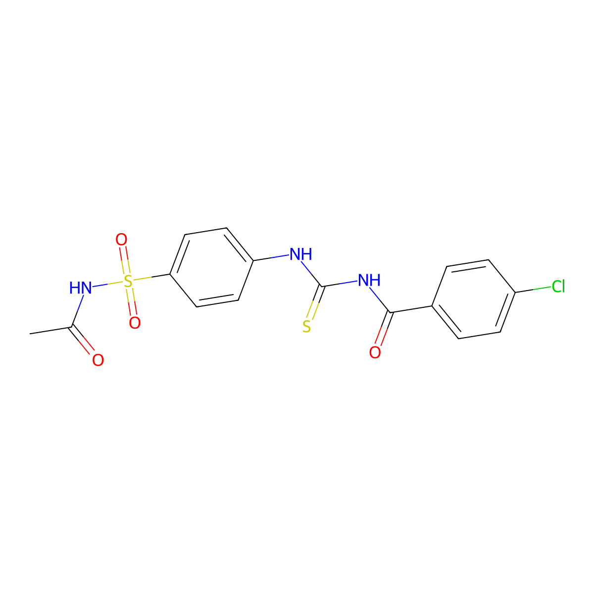 N-[[4-(acetylsulfamoyl)phenyl]carbamothioyl]-4-chlorobenzamide molecular structure, CAS 532982-09-5