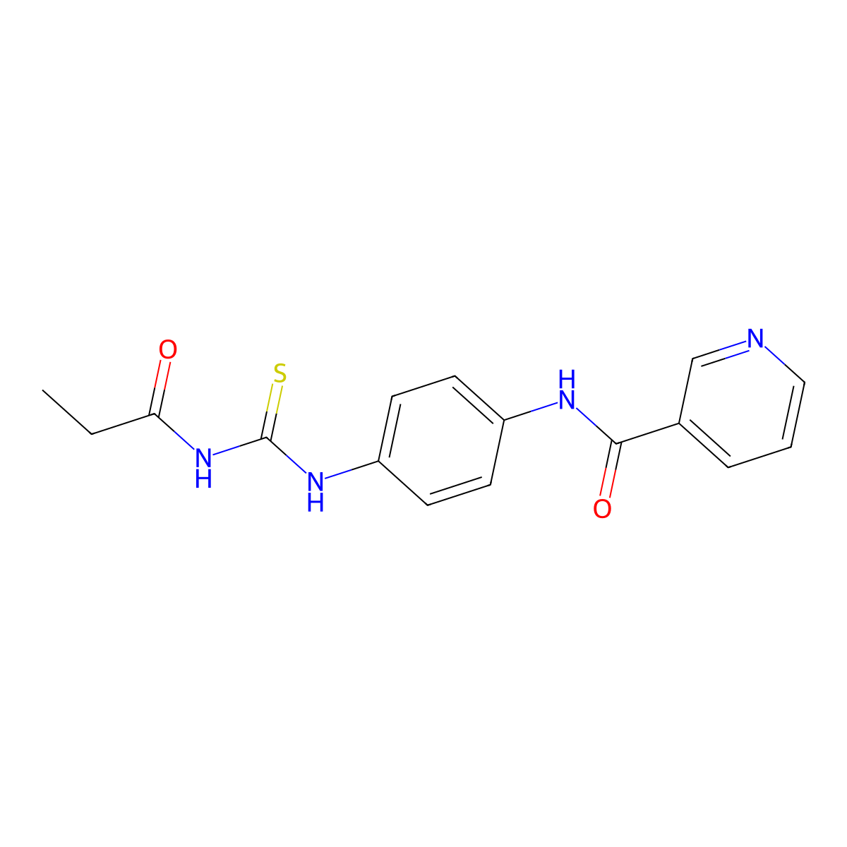 N-[4-(propanoylcarbamothioylamino)phenyl]pyridine-3-carboxamide molecular structure, CAS 532982-23-3