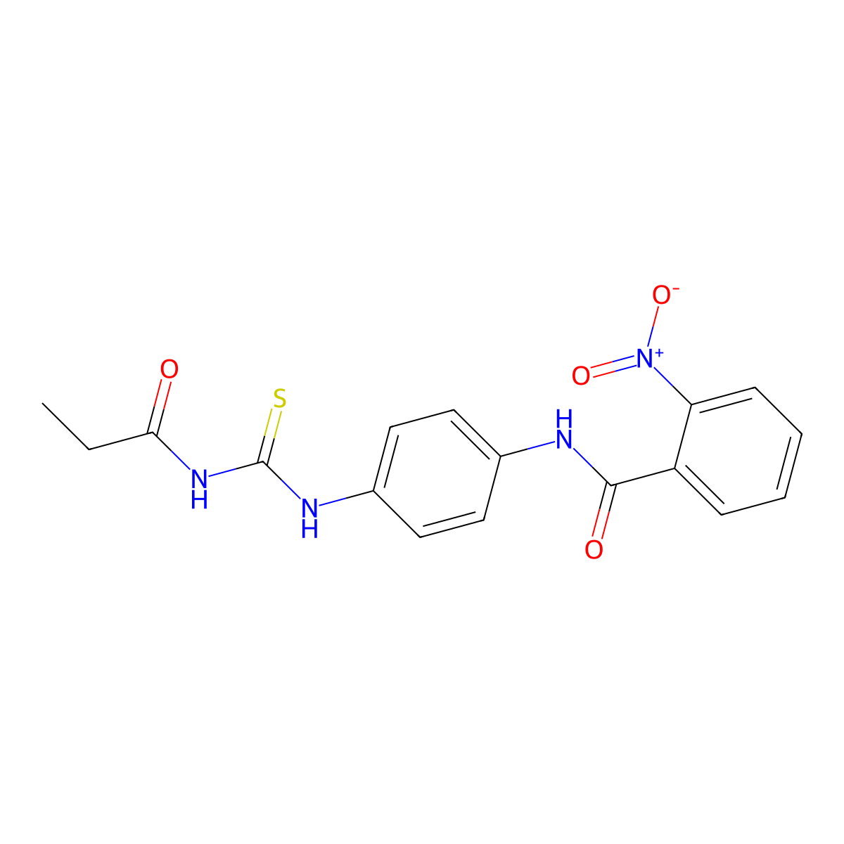 2-nitro-N-[4-(propanoylcarbamothioylamino)phenyl]benzamide molecular structure, CAS 532982-34-6