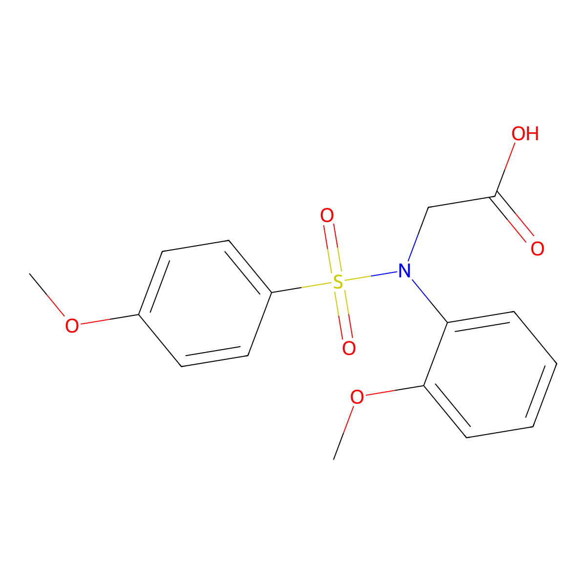 N-(2-methoxyphenyl)-N-[(4-methoxyphenyl)sulfonyl]glycine molecular structure, CAS 532982-49-3